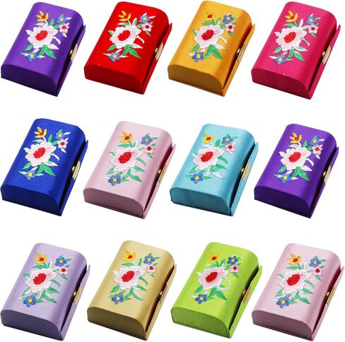 MIAO JIN Lipstick Case with Mirror Lipstick Holder Storage Box Mini Portable Double Branch Floral Jewelry Cosmetic Case PACK OF 4, Random color in Saudi Arabia