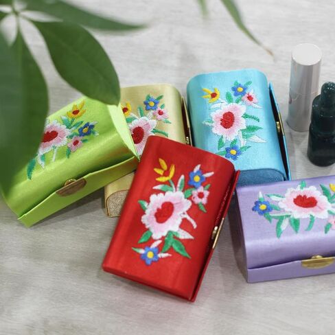 MIAO JIN Lipstick Case with Mirror Lipstick Holder Storage Box Mini Portable Double Branch Floral Jewelry Cosmetic Case PACK OF 4, Random color in Saudi Arabia