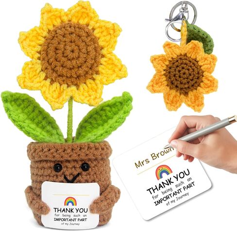 Sunflower Mom Gifts from Daughter Son, Crochet Sunflowers Birthday Gifts for Women Mothers Grandma Birthday Gift Moms Thank You Gift for 30th 40th 50th 60th Birth Party Office Home Decor in Saudi Arabia