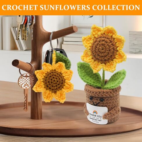 Sunflower Mom Gifts from Daughter Son, Crochet Sunflowers Birthday Gifts for Women Mothers Grandma Birthday Gift Moms Thank You Gift for 30th 40th 50th 60th Birth Party Office Home Decor in Saudi Arabia