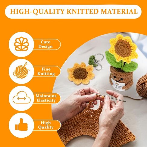 Sunflower Mom Gifts from Daughter Son, Crochet Sunflowers Birthday Gifts for Women Mothers Grandma Birthday Gift Moms Thank You Gift for 30th 40th 50th 60th Birth Party Office Home Decor in Saudi Arabia