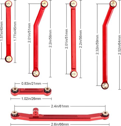 HobbyPark High Clearance Links Set Steering Rod Tie Upgrades for Axial SCX24 C10 AXI00001 Wrangler JLU AXI00002 Bronco AXI00006 1/24 RC Crawler Car (Blue) in Kuwait