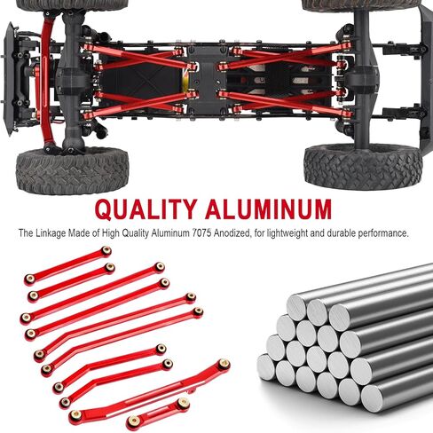 HobbyPark High Clearance Links Set Steering Rod Tie Upgrades for Axial SCX24 C10 AXI00001 Wrangler JLU AXI00002 Bronco AXI00006 1/24 RC Crawler Car (Blue) in Kuwait