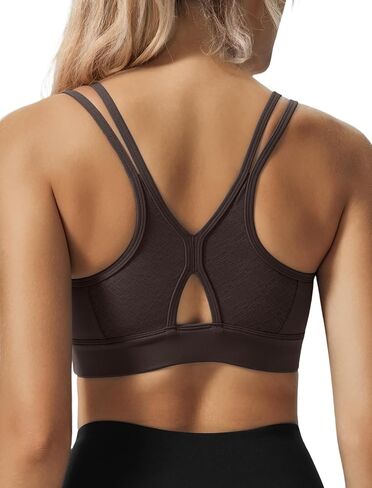 Yvette Yoga Bras Lightweight Cloud Series Sports Bra for Women Low Impact Sports Spaghetti Thin Strap Mesh Splicing Style in Kuwait