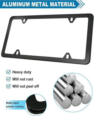 License Plate Frame Cover Kit- Clear Flat Plate Cover & Stainless Steel Car Tag Holder, Unbreakable Novelty Protector Fit Standard US Plate, Mount Screws, Chrome Caps, 1 Pack for Front or Rear in Saudi Arabia
