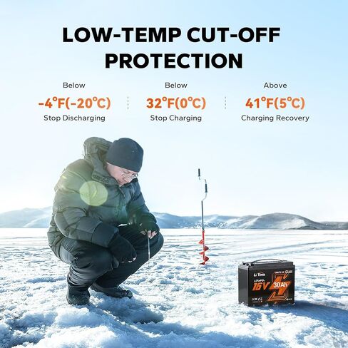 Litime 16V 70Ah Professional Fish Finder LiFePO4 Battery with 18.25V&14.6V 10A Charger, Bluetooth 5.0, Built in BMS, 10 Years Lifetime Perfect for Sonars, Radars, Marine Electronics in Kuwait