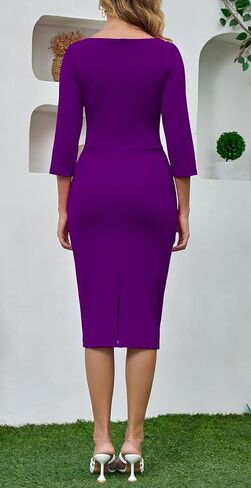 Church Dress for Womens Casual Bodycon Dresses Elegance Midi Wrap Dresses Teacher Office Suiting Modest Business Outfits in Kuwait