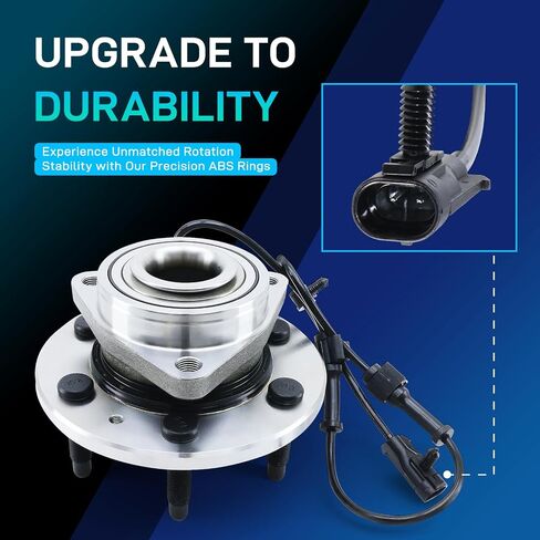 Front 4WD/AWD Wheel Bearing مناسبة لـ 4x4 ​​Chevy Silverado 1500 Tahoe GMC Sierra 1500 Cadillac Escalade ESV Ext Chevrolet 1999-2007 Wheel Wheel and Assembly مجموعة مع ABS 3 Bolt Flange 6 Lug 5150366 in Kuwait