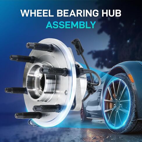 Front 4WD/AWD Wheel Bearing مناسبة لـ 4x4 ​​Chevy Silverado 1500 Tahoe GMC Sierra 1500 Cadillac Escalade ESV Ext Chevrolet 1999-2007 Wheel Wheel and Assembly مجموعة مع ABS 3 Bolt Flange 6 Lug 5150366 in Kuwait