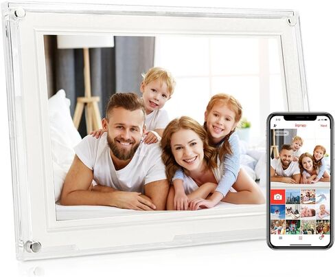 إطار صور رقمي واي فاي، إطار صور رقمي أكريليك مقاس 7 بوصات، شاشة IPS LCD تعمل باللمس، دوران تلقائي للصور/الفيديو، هدايا للأم والأب in Saudi Arabia