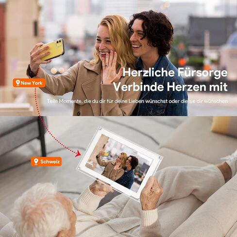 إطار صور رقمي واي فاي، إطار صور رقمي أكريليك مقاس 7 بوصات، شاشة IPS LCD تعمل باللمس، دوران تلقائي للصور/الفيديو، هدايا للأم والأب in Saudi Arabia