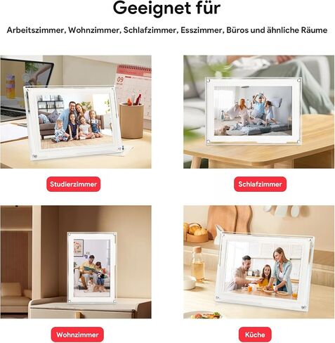 إطار صور رقمي واي فاي، إطار صور رقمي أكريليك مقاس 7 بوصات، شاشة IPS LCD تعمل باللمس، دوران تلقائي للصور/الفيديو، هدايا للأم والأب in Saudi Arabia
