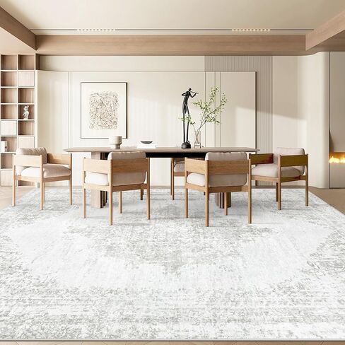 5x7 Area Rugs for Living Room: Washable Rug Vintage Retro Rugs with Non-Slip Backing Low Pile Indoor Carpet for Bedroom Dining Room Home Office (Beige, 5' x 7') in Saudi Arabia