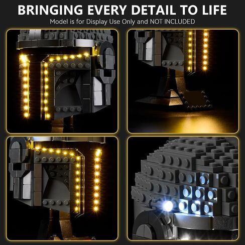 BrickSoul Led Light Kit for Lego Star Wars Helmet, Compatible with 75328 Building Set Mandalorian Lego Light Kit, Light Up Legos Helmet - NO Lego Blocks Set (Classic Version) in Kuwait