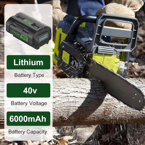 Powilling 40v 6.5ah استبدال بطارية Ryobi 40V وشاحن التحرير والسرد متوافق مع بطارية Ryobi 40 Volt OP4026 OP40601 OP4050A OP4040 OP4030 OP4050 مع OP401 40 فولت شاحن in Kuwait