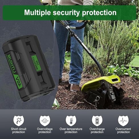 Powilling 40v 6.5ah استبدال بطارية Ryobi 40V وشاحن التحرير والسرد متوافق مع بطارية Ryobi 40 Volt OP4026 OP40601 OP4050A OP4040 OP4030 OP4050 مع OP401 40 فولت شاحن in Kuwait