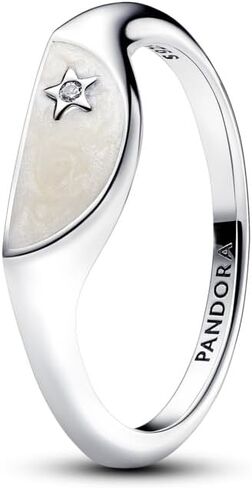 Pandora Me Halved Enamel Signet Ring - Sterling SIlver Ring with Cubic Zirconia & Enamel - Gift for Women - Includes Gift Box in Saudi Arabia