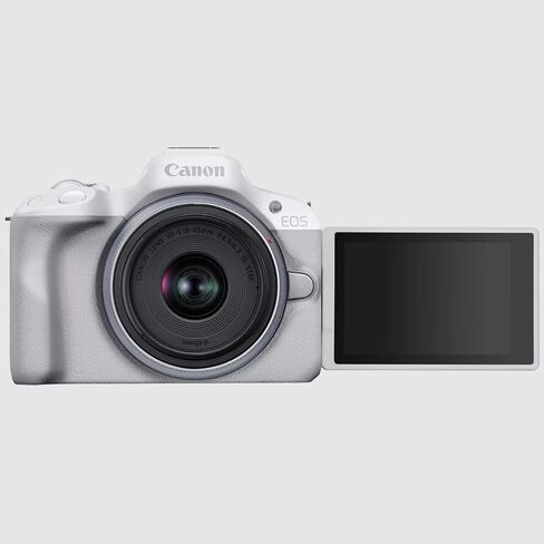 Canon EOS R50 Mirrorless Camera Body with 2 Lens Kit RF-S 18-45mm is STM and RF-S 55-210mm is STM 5811C022 Bundle with Deco Gear Photography Bag + 2 x Battery + 2 x 64GB Memory Cards + Accessories in Kuwait
