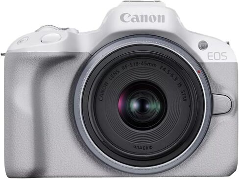 Canon EOS R50 Mirrorless Camera Body with 2 Lens Kit RF-S 18-45mm is STM and RF-S 55-210mm is STM 5811C022 Bundle with Deco Gear Photography Bag + 2 x Battery + 2 x 64GB Memory Cards + Accessories in Kuwait