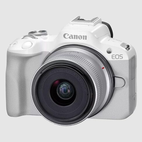 Canon EOS R50 Mirrorless Camera Body with 2 Lens Kit RF-S 18-45mm is STM and RF-S 55-210mm is STM 5811C022 Bundle with Deco Gear Photography Bag + 2 x Battery + 2 x 64GB Memory Cards + Accessories in Kuwait