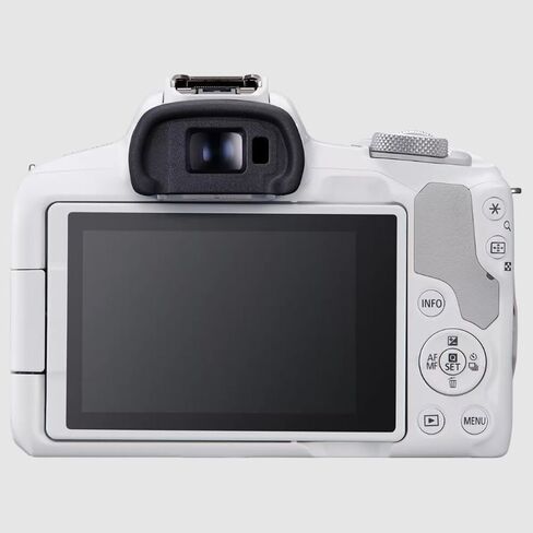 Canon EOS R50 Mirrorless Camera Body with 2 Lens Kit RF-S 18-45mm is STM and RF-S 55-210mm is STM 5811C022 Bundle with Deco Gear Photography Bag + 2 x Battery + 2 x 64GB Memory Cards + Accessories in Kuwait