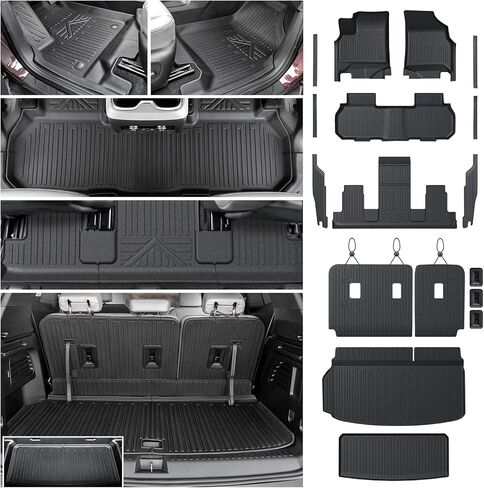 Backrest Mats Kick mats for 2024 2025 GMC Acadia 7 Seats Accessories, All-Weather TPE Seat Back Covers Behind 2nd Row (24-25 7 Seats-2nd Row Backrest Mats) in Kuwait