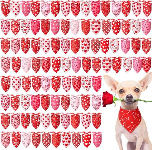 100 قطعة St. Patricks Day Dog Bandanas Bulk Easter Bandanas for Dogs Shamrock Heart Bunny Holiday Festival Triangle Triangle Pibs for small large party party (25.6 × 17.7 × 17.7) in Kuwait