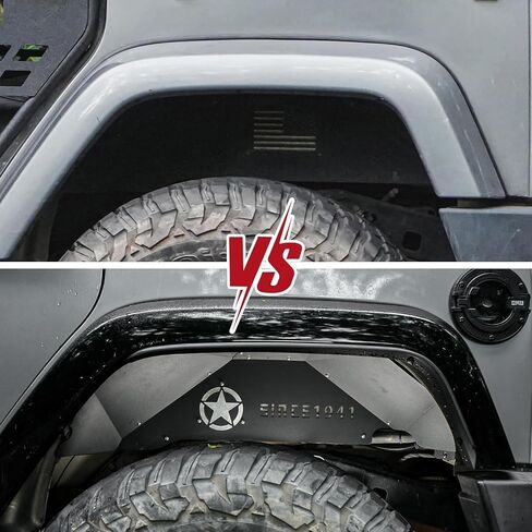 Front & Rear Inner Fender Liners Wheel Cover for 2018-2024 Jeep Wrangler JL JLU Unlimited Bolt-on Wheel Liners Engine Protection with Light & Star Logo, 4 PCS in Saudi Arabia