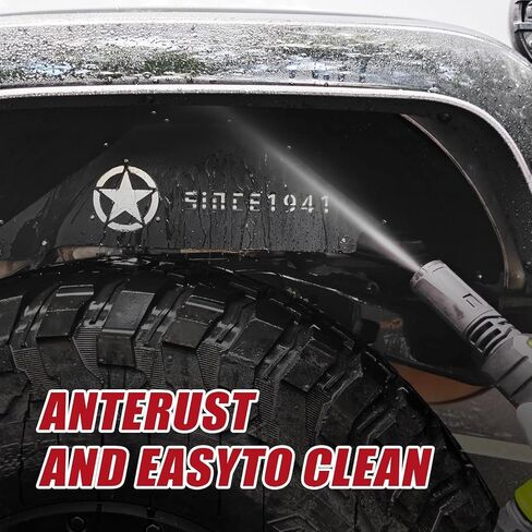Front & Rear Inner Fender Liners Wheel Cover for 2018-2024 Jeep Wrangler JL JLU Unlimited Bolt-on Wheel Liners Engine Protection with Light & Star Logo, 4 PCS in Saudi Arabia