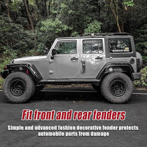 Front & Rear Inner Fender Liners Wheel Cover for 2018-2024 Jeep Wrangler JL JLU Unlimited Bolt-on Wheel Liners Engine Protection with Light & Star Logo, 4 PCS in Saudi Arabia