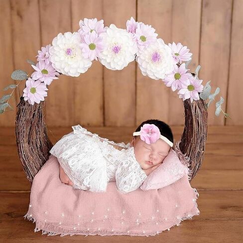 Newborn Photography Props Blanket-6 Pcs Baby Photoshoot Props Wrap for Boy Girl Baby Photo Props Blanket Headbands in Saudi Arabia
