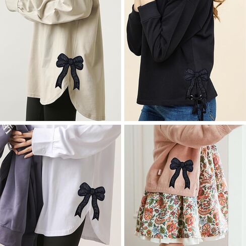 Iron On Patches Glitter 5Pcs Sweatshirt Side Bow Embroidered Patch Cute Sequin Applique Sew On Fabric Patches Shiny DIY Decorative Accessories Lovely for Girls Women Clothes Backpacks Jackets,Navy in Kuwait