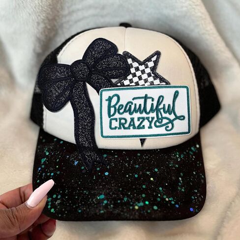 Iron On Patches Glitter 5Pcs Sweatshirt Side Bow Embroidered Patch Cute Sequin Applique Sew On Fabric Patches Shiny DIY Decorative Accessories Lovely for Girls Women Clothes Backpacks Jackets,Navy in Kuwait