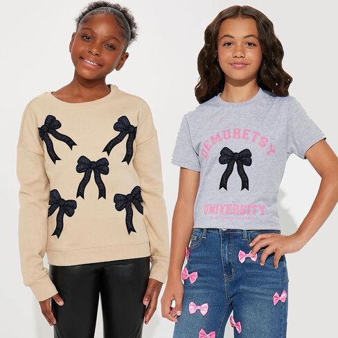 Iron On Patches Glitter 5Pcs Sweatshirt Side Bow Embroidered Patch Cute Sequin Applique Sew On Fabric Patches Shiny DIY Decorative Accessories Lovely for Girls Women Clothes Backpacks Jackets,Navy in Kuwait