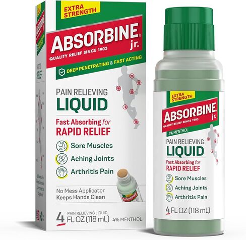 Absorbine Jr. قوة إضافية تتخلى عن آلام السائل ، مسكن للألم سائل ، تخفيف الألم للمفاصل ، التهاب المفاصل ، آلام الأعصاب وتخفيف وجع العضلات ، 4 أوقية ، 2 العد in Kuwait