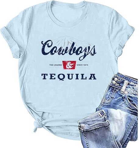 Western Cowboy Shirts Vintage Graphic Tees for Women Cowgirl Country Music Concert Tshirts Funny Retro Rodeo Shirt in Kuwait