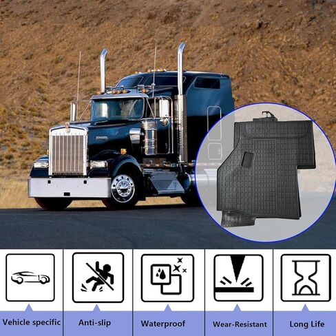 Floor Mat Liner Fit for International 4100 4200 4300 4400 7300 7400 7500 8500 Work Dura Tran Star MV607 MV60H HV507 HV607 Trucks, Black in Kuwait