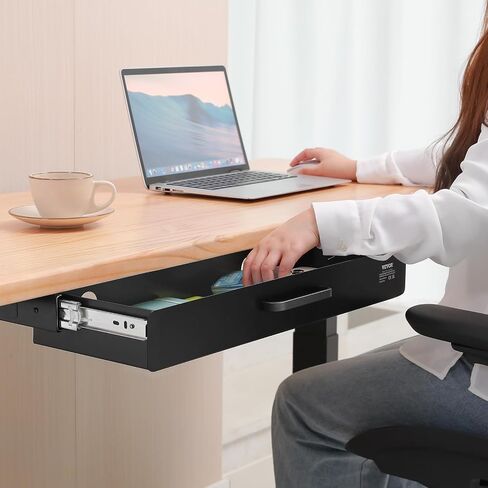 VEVOR 33 "عريضًا أسفل درج المكتب ، تحت مرفق درج السحب المثبتة على المكتب ، منظم تخزين سطح المكتب المخفي ، تحت درج قلم رصاص الطاولة لمكتب منزل Sit Stand Stand ، 33x9x4 في in Saudi Arabia