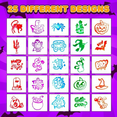 ArtCreativity Bulk Halloween Stampers for Kids - Set of 100 Halloween Stamps - Assorted Trick or Treat Stamper Designs for Halloween - Non-Candy Halloween Trinkets for Kids 3 4 5 6 7+ in Kuwait