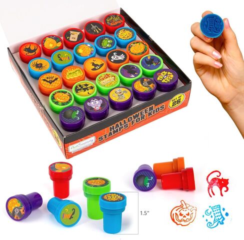 ArtCreativity Bulk Halloween Stampers for Kids - Set of 100 Halloween Stamps - Assorted Trick or Treat Stamper Designs for Halloween - Non-Candy Halloween Trinkets for Kids 3 4 5 6 7+ in Kuwait