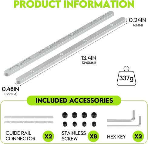 طقم موصل السكك الحديدية دليل P-20177، 2/pk مجموعة موصل السكك الحديدية دليل المنشار المسار، استبدال الملحقات استنساخ موصل السكك الحديدية لديوالت / فيستول / WEN دليل القضبان التمديد in Kuwait