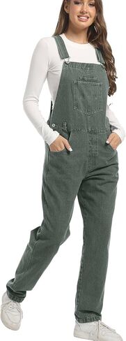 Womens Denim Overalls Jean 90s Retro Dungaree Baggy Ladies Loose Fit Fashion Casual Relaxed Jumpsuit with Pockets in Saudi Arabia