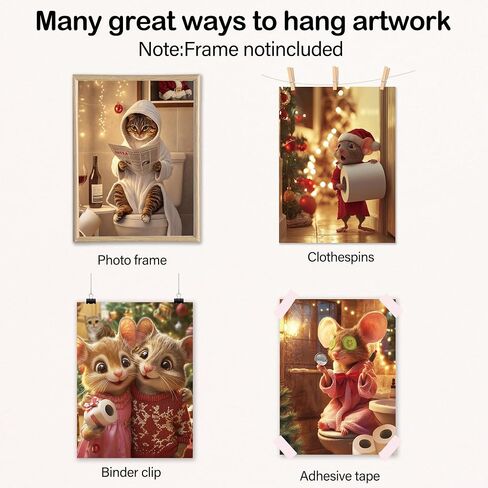 Vintage Farmhouse Halloween Ghost Bathroom Canvas Wall Art Prints Set of 4, Funny Halloween Pumpkin Cute Ghost Toilet Posters Pictures Wall Decor for Bathroom Washroom Dorm, 8x10 Unframed in Saudi Arabia