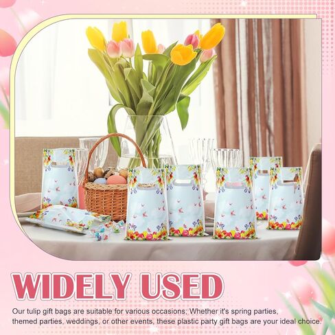 Thenshop 100 Pcs Happy Purim Bags Purim Gift Bags with Handles Purim Treat Bags Snacks Purim Bags Purim Cellophane Bags Goodie Bags Bulk Plastic Merchandise Bags for Purim Party Favors in Kuwait