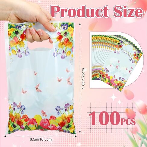 Thenshop 100 Pcs Happy Purim Bags Purim Gift Bags with Handles Purim Treat Bags Snacks Purim Bags Purim Cellophane Bags Goodie Bags Bulk Plastic Merchandise Bags for Purim Party Favors in Kuwait