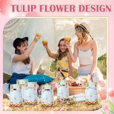 Thenshop 100 Pcs Happy Purim Bags Purim Gift Bags with Handles Purim Treat Bags Snacks Purim Bags Purim Cellophane Bags Goodie Bags Bulk Plastic Merchandise Bags for Purim Party Favors in Kuwait