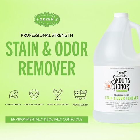 Skout's Honor Pet Stain and Odor Remover - منظف قوي لبول الكلاب ، والعرق ، وغيرها من الفوضى ، ويدمر ويزيل جزيئات الرائحة وصمة عار ، وصيغة صديقة للبيئة للسجاد والمنزل ، 128 أوقية in Kuwait