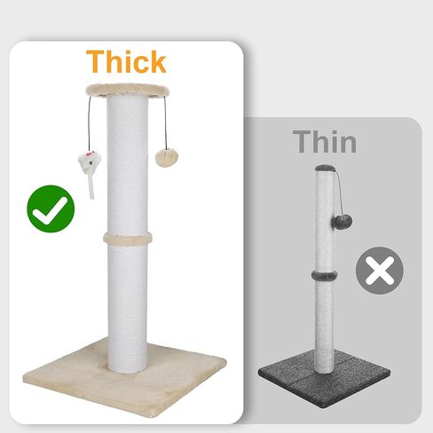 Cat Scratching Post 34 Inches Heavy Duty and Thicker Cat Scratching Post Sisal Rope with Hanging Ball and Mice Scratching Post for Indoor Cats and Adult(Grey) in Kuwait