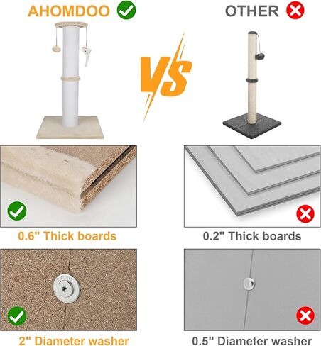 Cat Scratching Post 34 Inches Heavy Duty and Thicker Cat Scratching Post Sisal Rope with Hanging Ball and Mice Scratching Post for Indoor Cats and Adult(Grey) in Kuwait