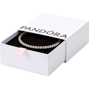Pandora Sparkling Tennis Bracelet - Cubic Zirconia Rose Gold Bracelet for Women Timeless Collection - Gift for Her - With Gift Box